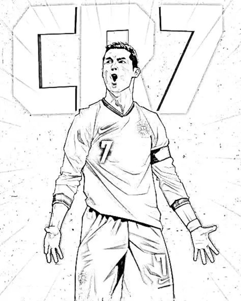 Dibujos de Cristiano Ronaldo para imprimir y colorear