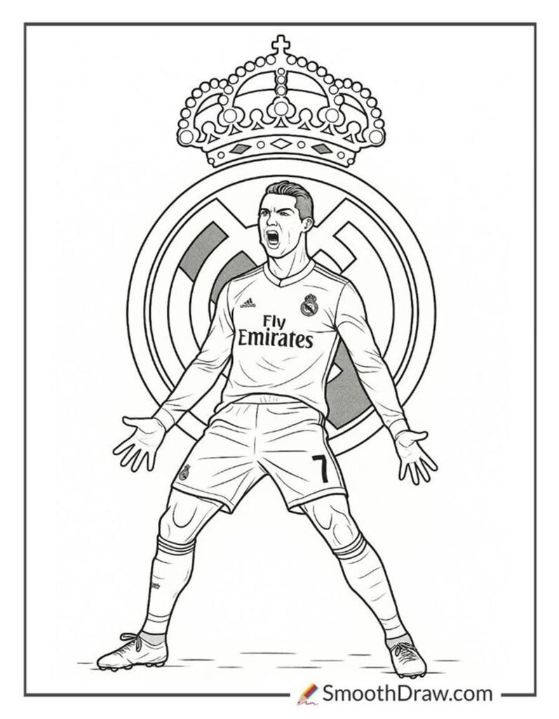 Plantillas de Cristiano Ronaldo fáciles para colorear