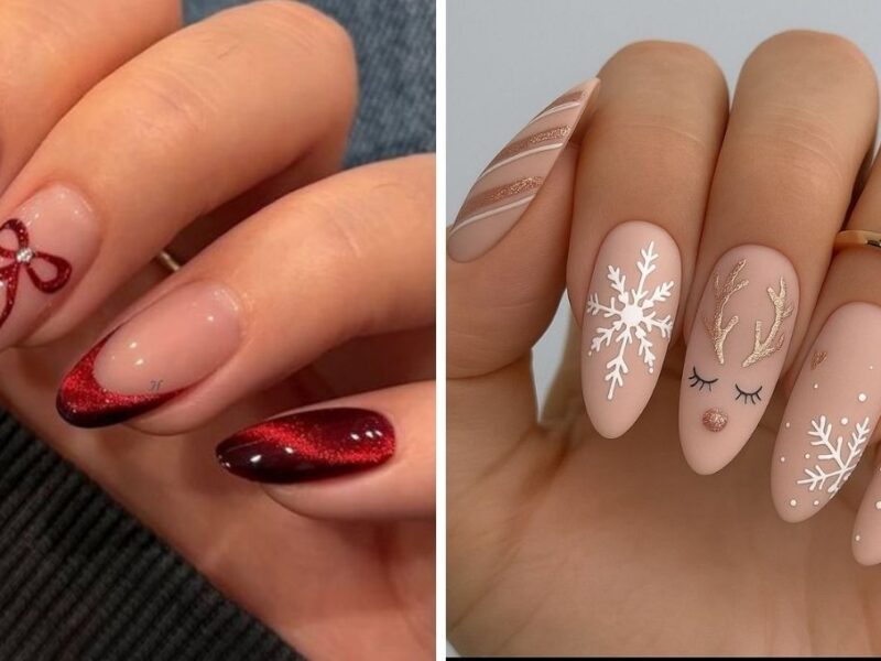 Diseños de uñas para Navidad 2025 bonitos y elegantes