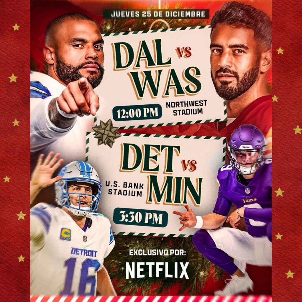 en donde ver en vivo los juegos de nfl hoy 25 de diciembre