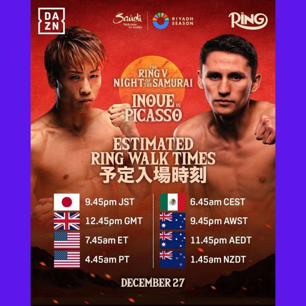horario mexico pelea de david picasso vs inoue