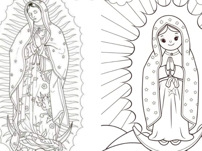 dibujos de la Virgen de Guadalupe para imprimir y colorear