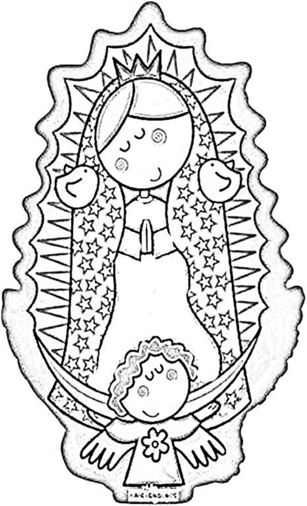 plantillas de la Virgen de Guadalupe para colorear