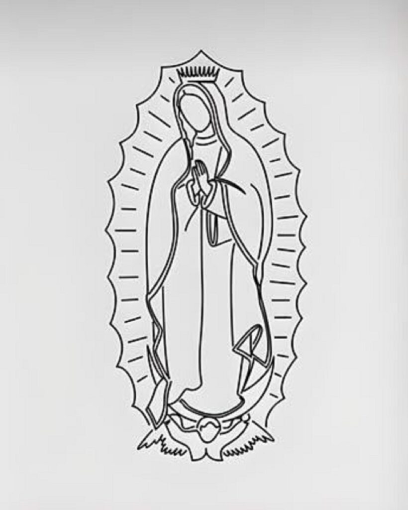 plantillas de la Virgen de Guadalupe para colorear