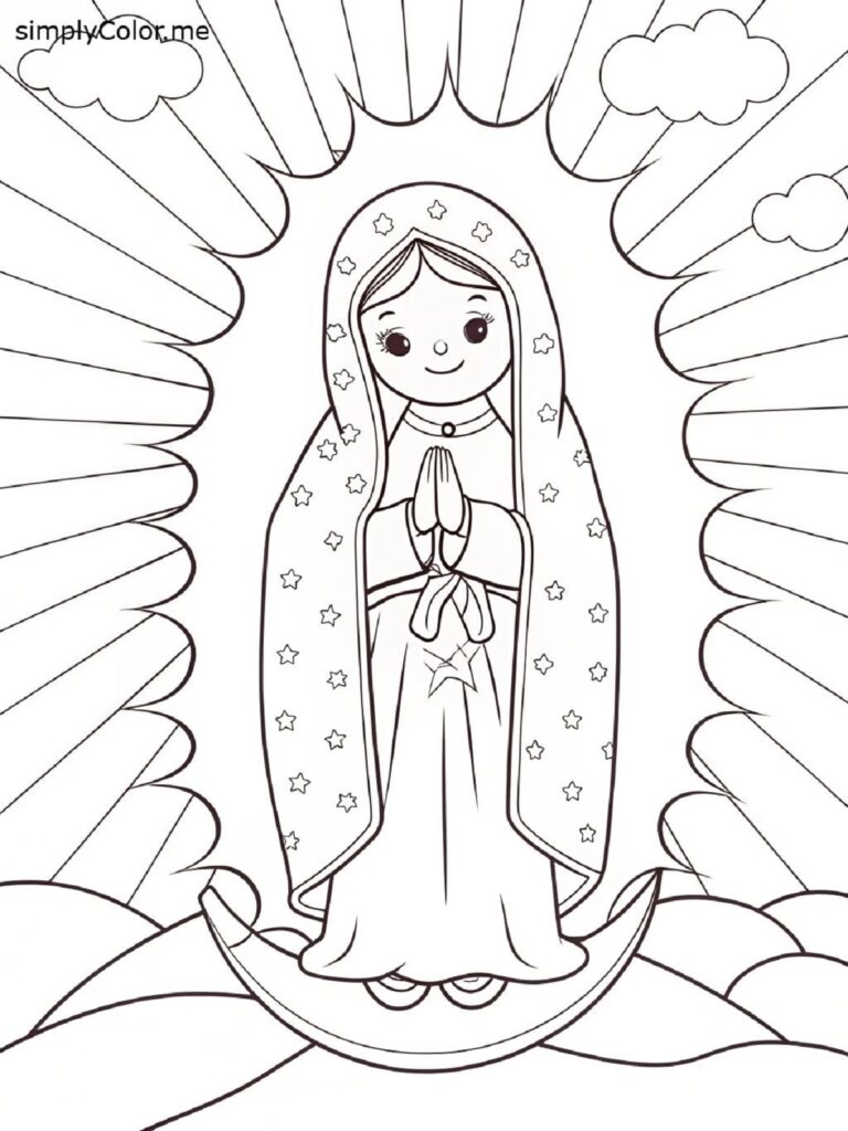 Virgen de Guadalupe para imprimir y colorear