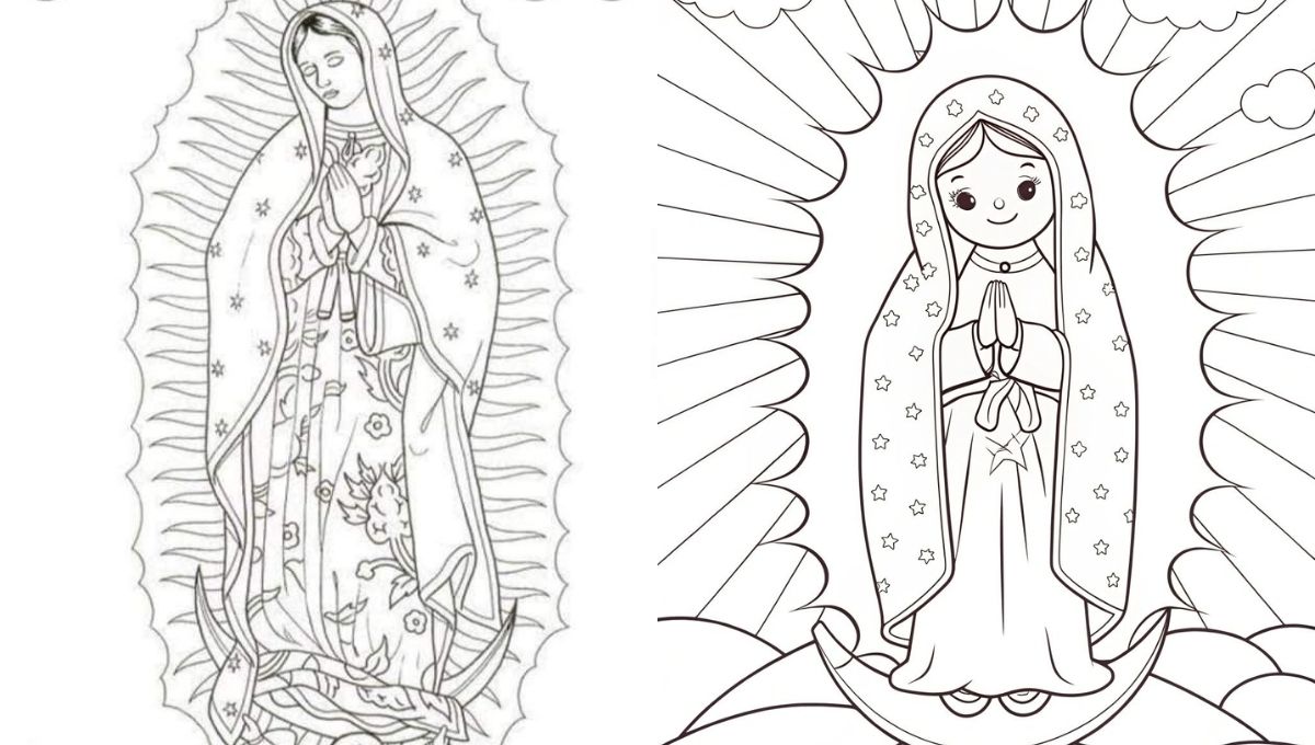 dibujos de la Virgen de Guadalupe para imprimir y colorear