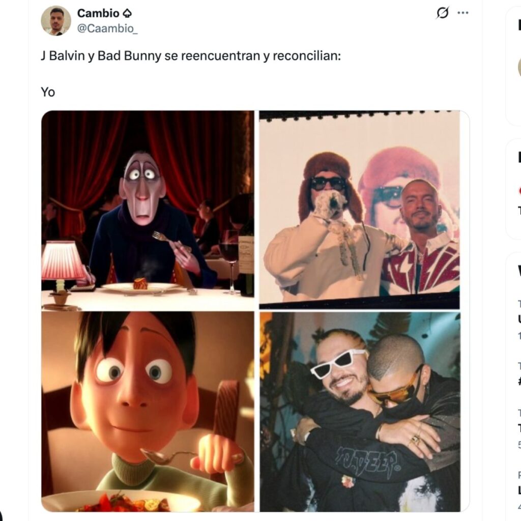reconciliacion de bad bunny y j balvin memes