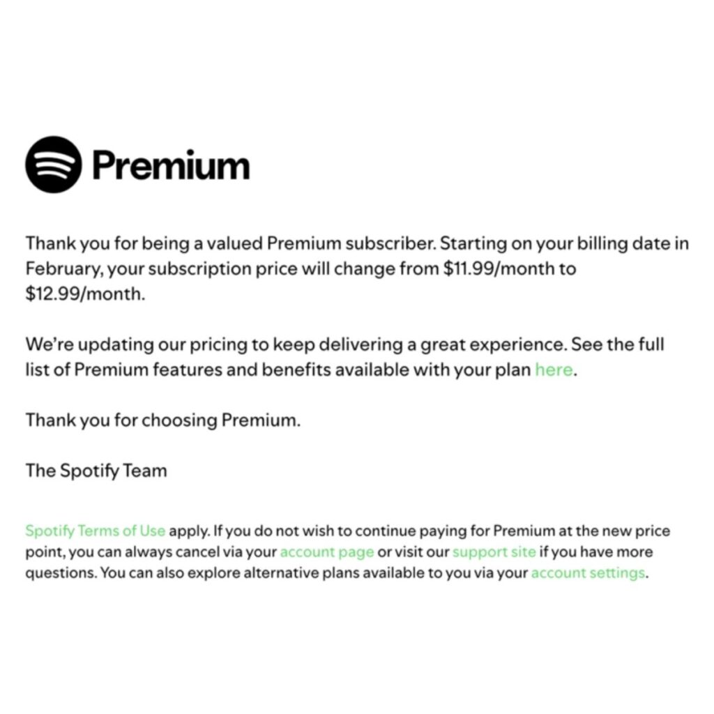 Spotify aumenta precios en sus planes en Estados Unidos 2026