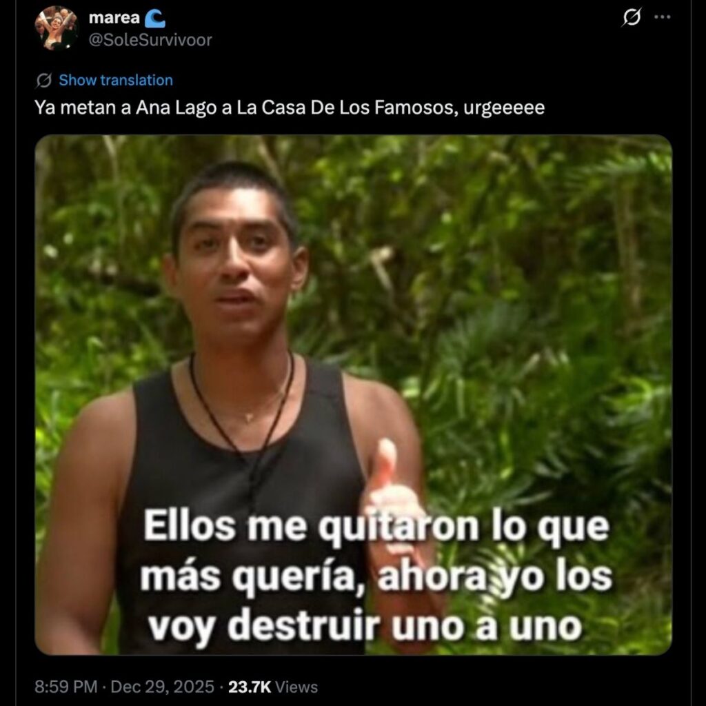 fans piden a ana lago en la casa de los famosos