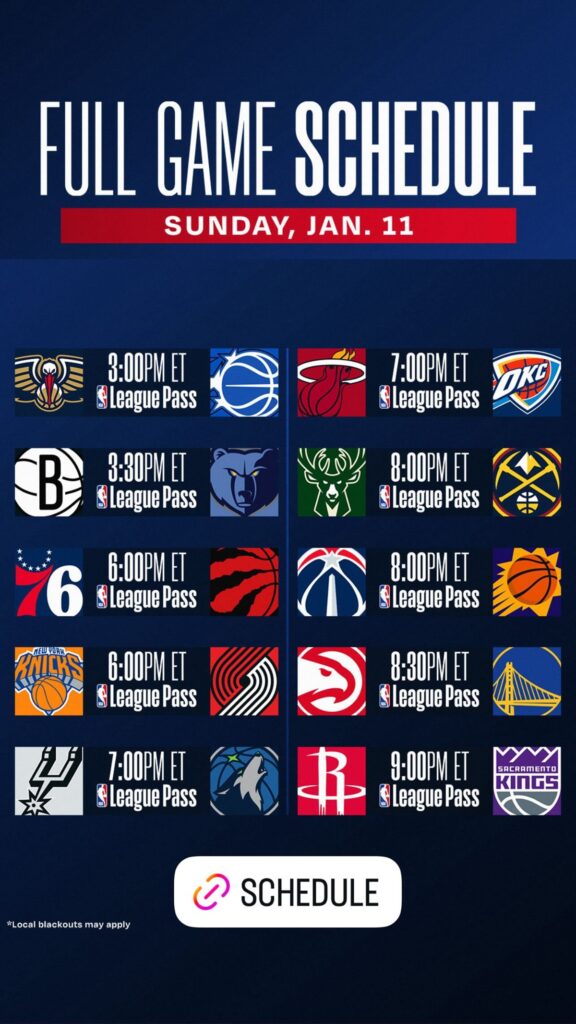 NBA hoy 11 de enero 2026 horarios y cómo verlos en México