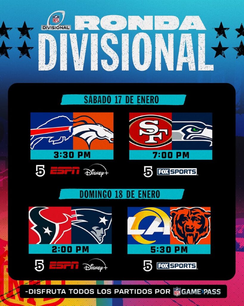 NFL hoy domingo 18 de enero 2026 horarios en México y dónde ver en vivo los juegos
