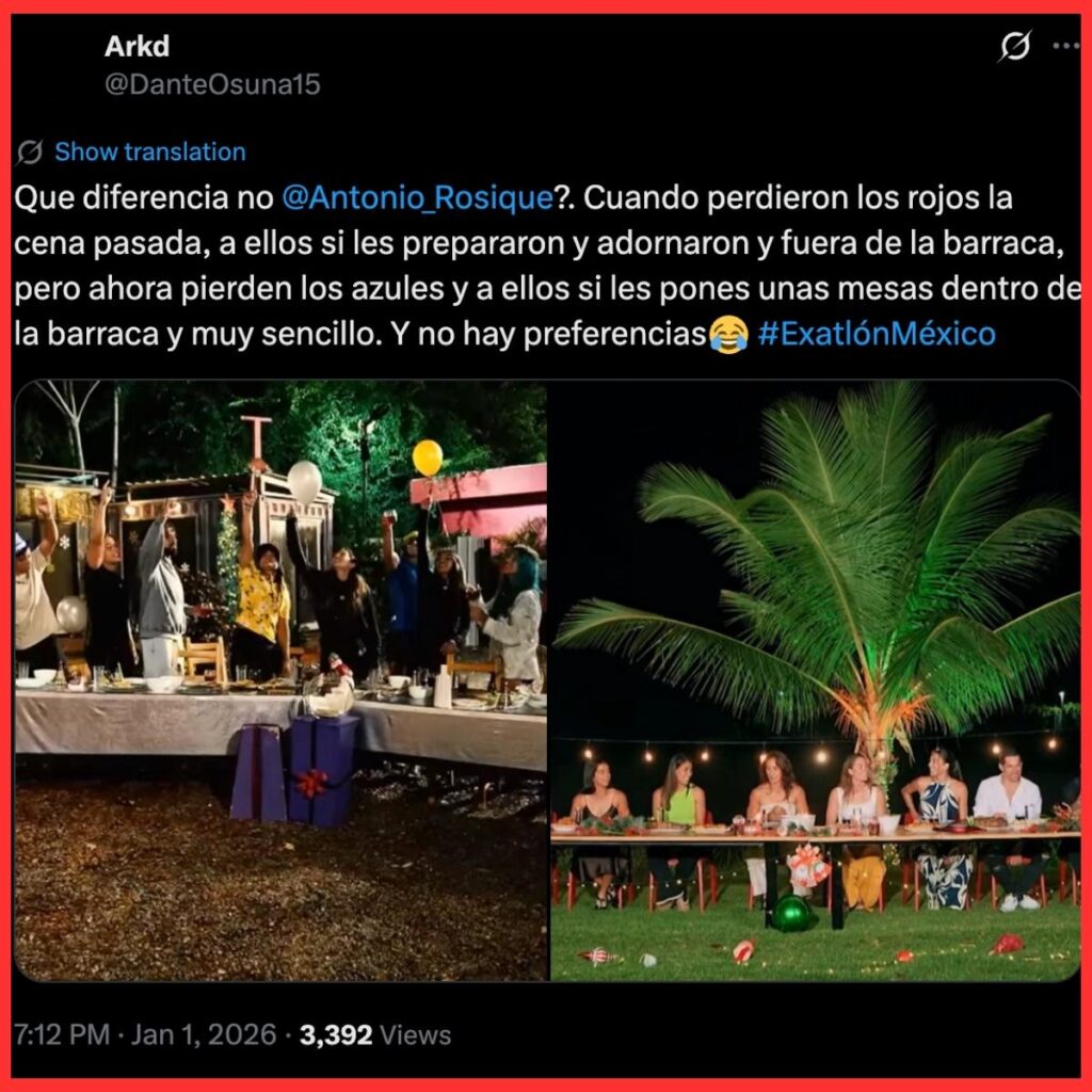 produccion de exatlon mexico favorece al equipo rojo