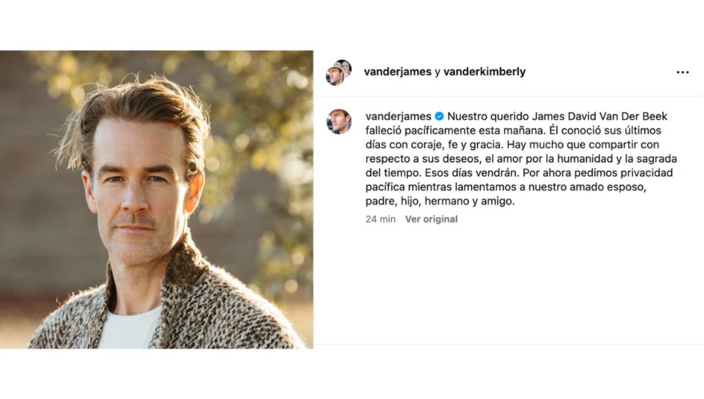 James Van Der Beek muere a los 48 años a causa del cáncer