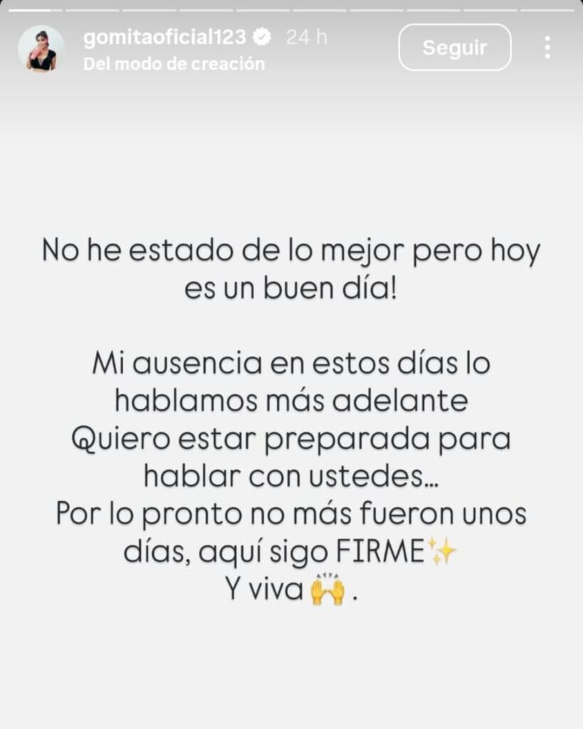 Qué le pasó a Gomita video hospitalizada el 5 de febrero