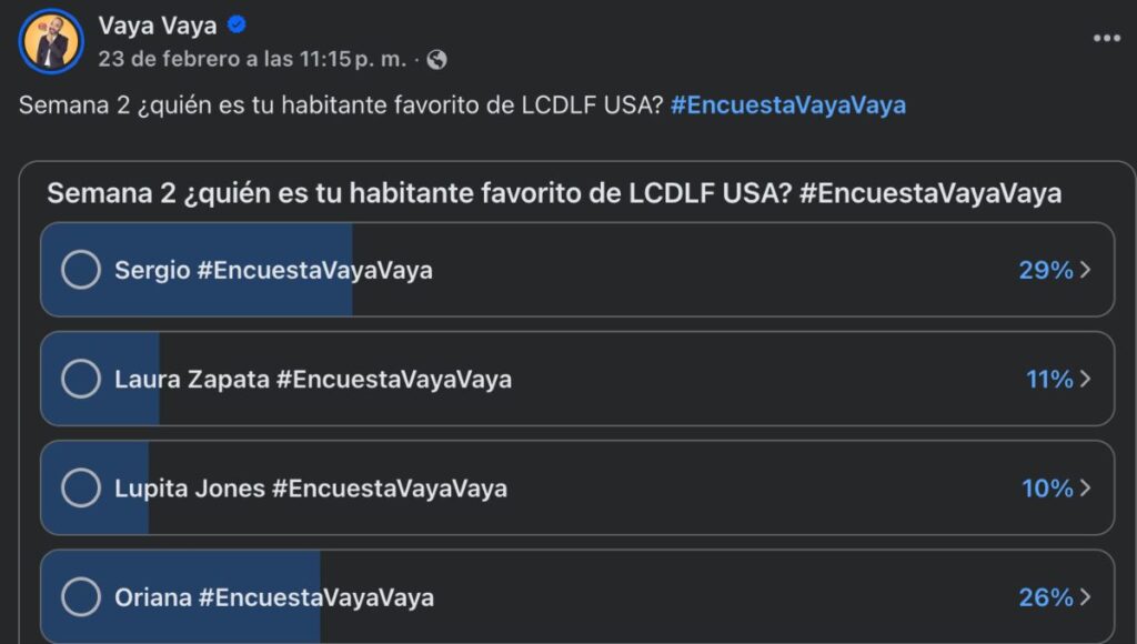 Votaciones de la casa de los famosos hoy 27 de febrero 2026