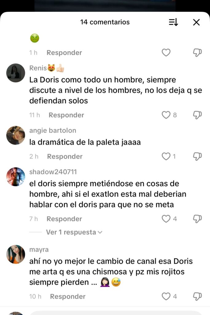 por que doris se pelea en exatlon mexico