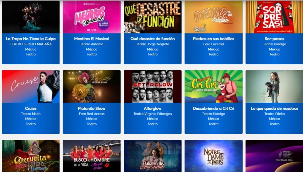 obras de teatro y eventos familiares del jueves 2x1 de Ticketmaster hoy 26 de marzo