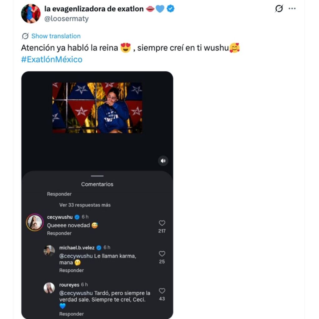 ceci wushu habla de valery en exatlon