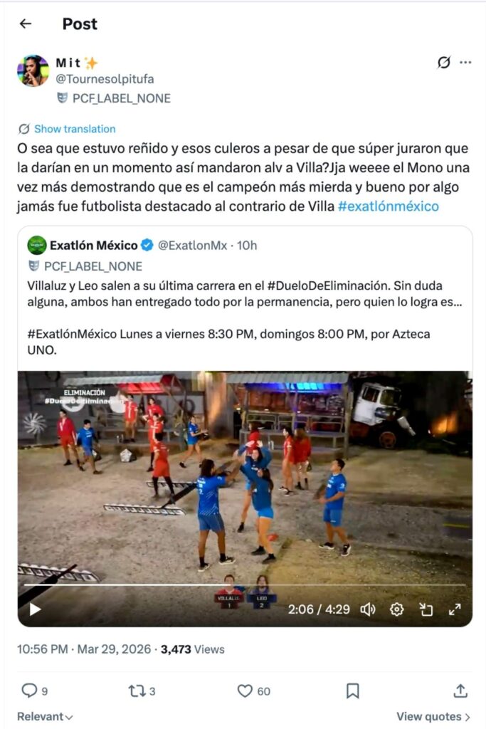 fans de exatlon atacan a los rojos por no darle medalla a villaluz