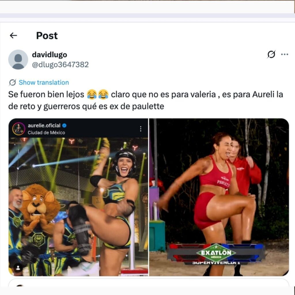 paulette gallardo le dedica su festejos de exatlon a aurelie 