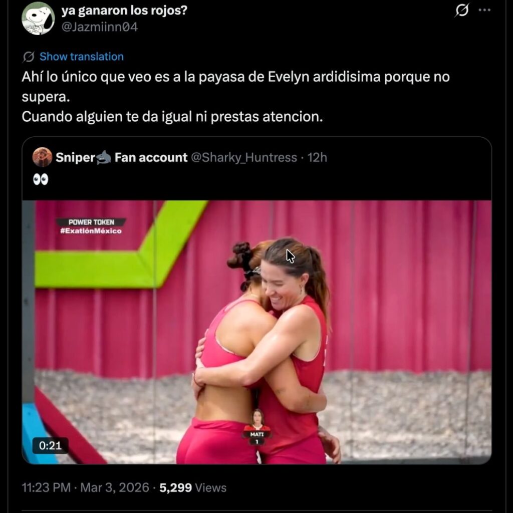 reaccion evelyn al abrazo de paulette y mati