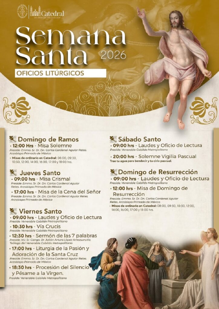 Horarios de misas y actividades de Semana Santa 2026 en la Catedral