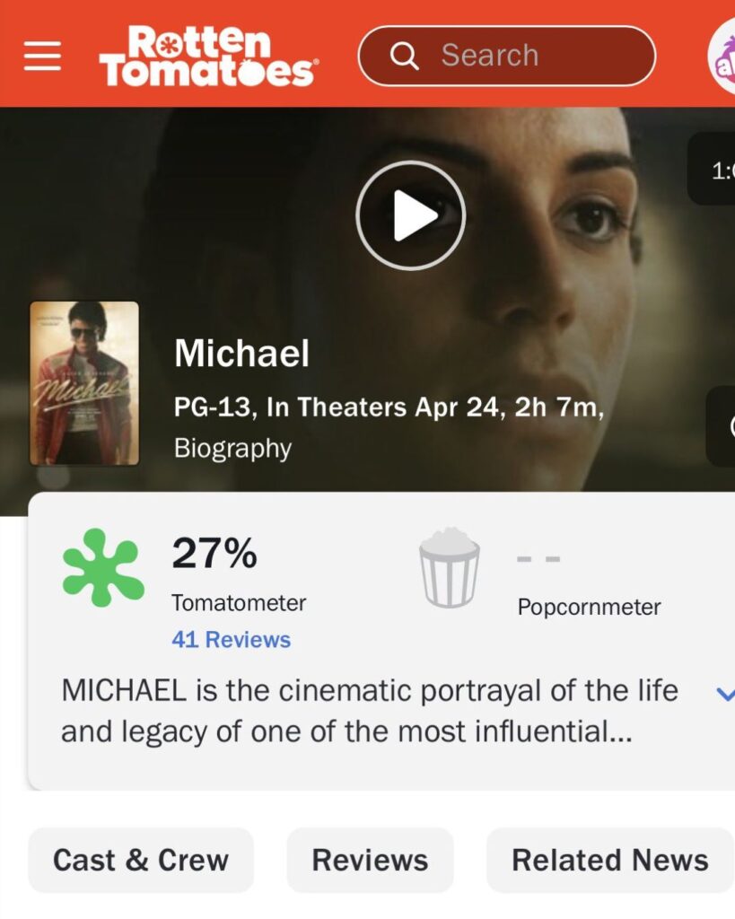 críticas a biopic de Michael Jackson la dejan con 27% en Rotten Tomatoes