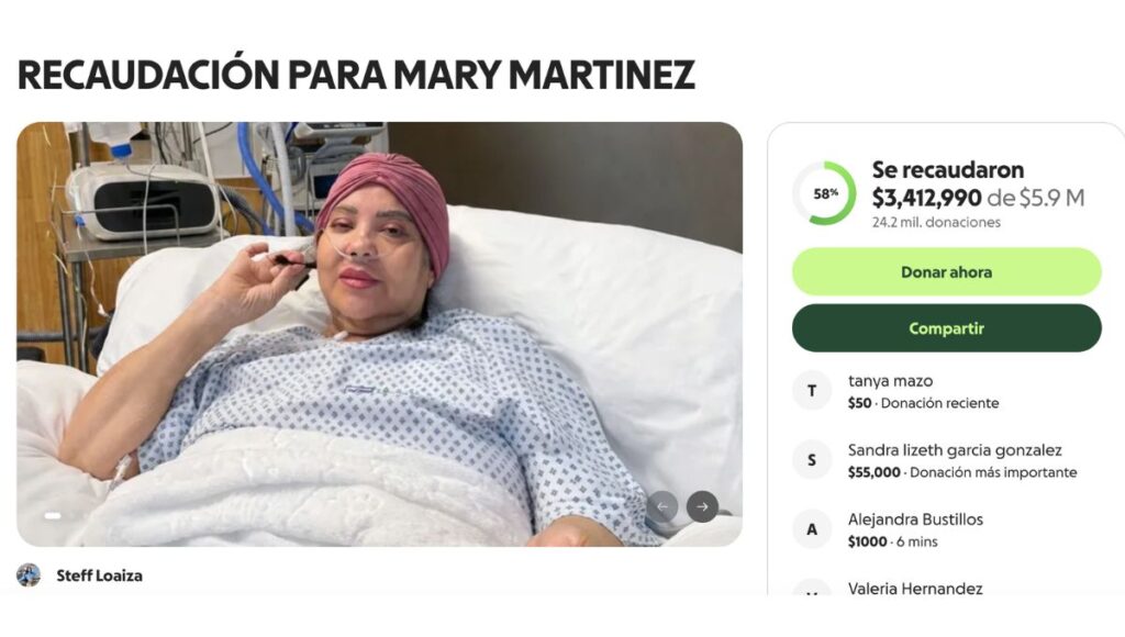 cuánto dinero falta en la recaudación de Mary Martínez la mamá de Kimberly Loaiza