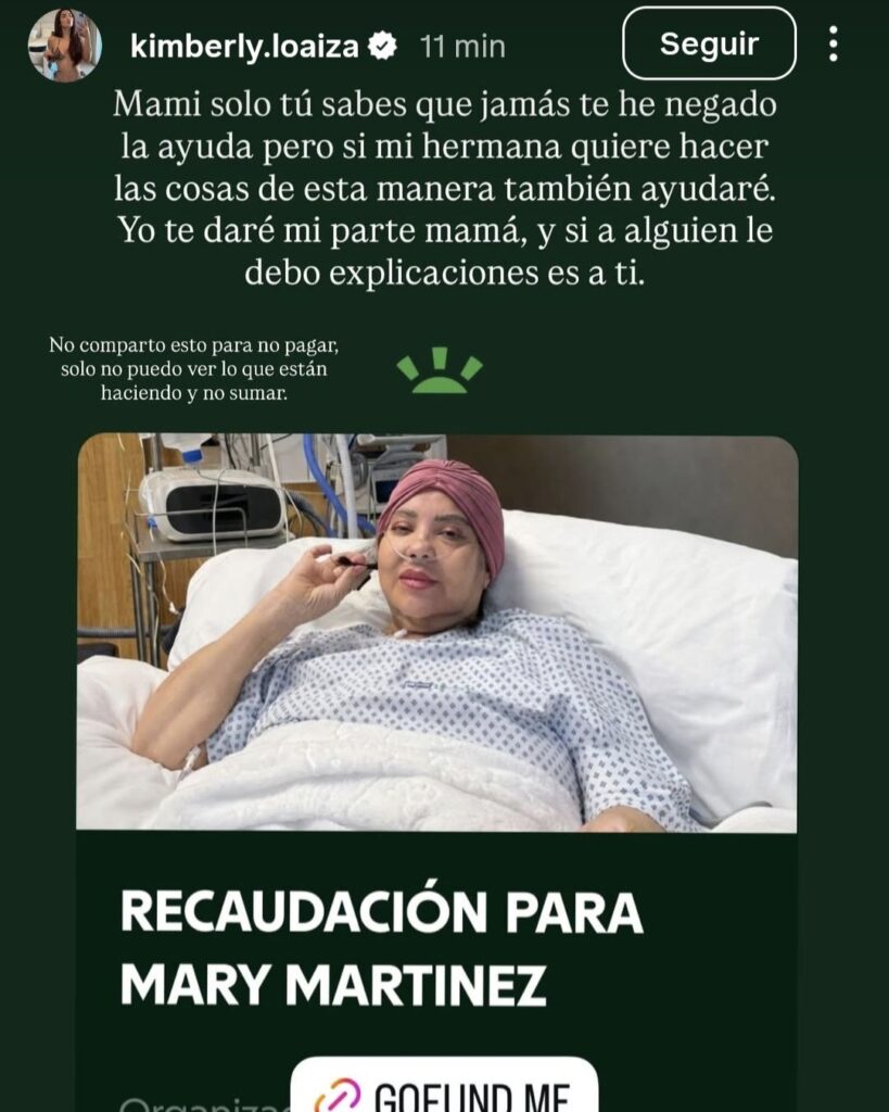Critican a Kimberly Loaiza por compartir el link de donaciones para su mamá