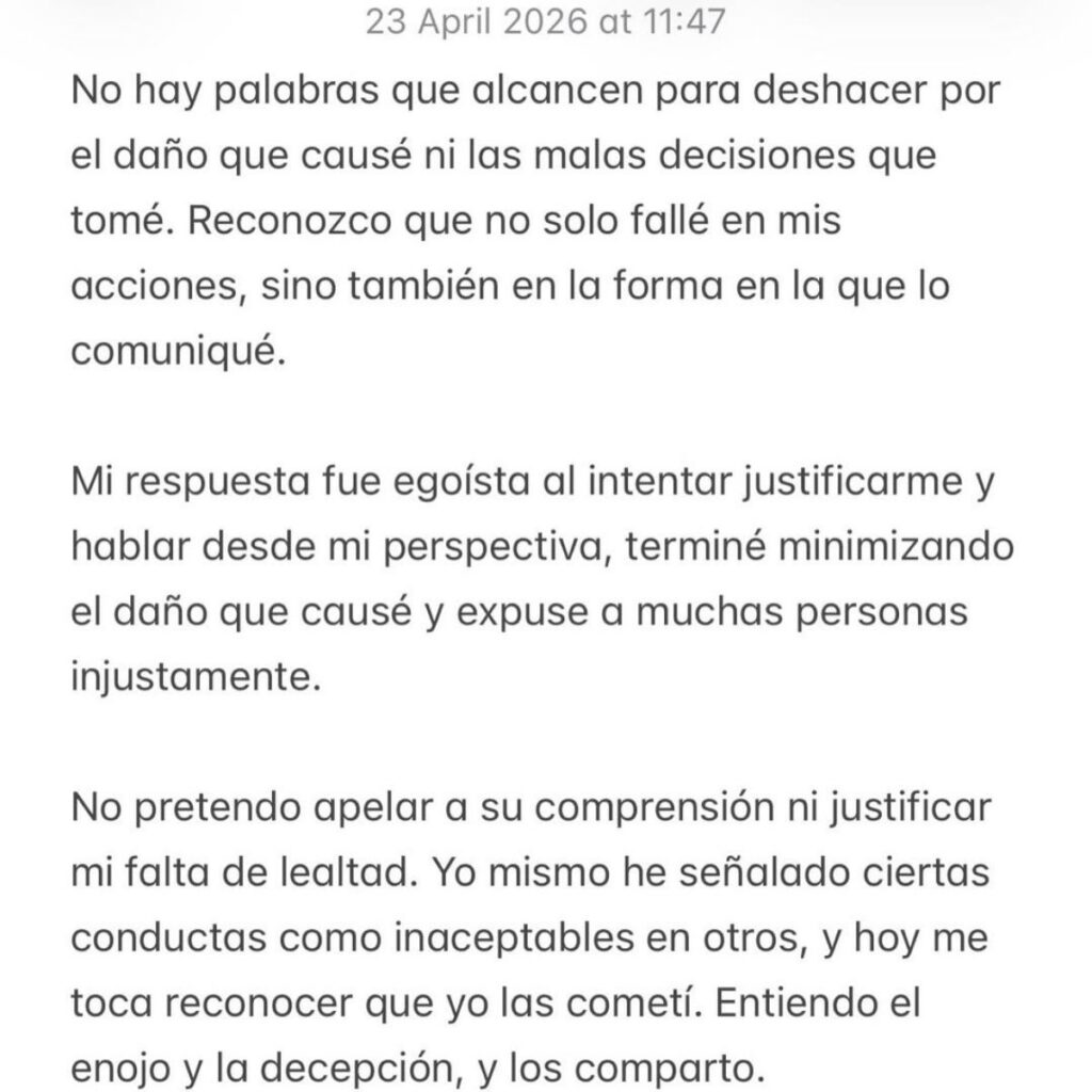 disculpas emilio antun