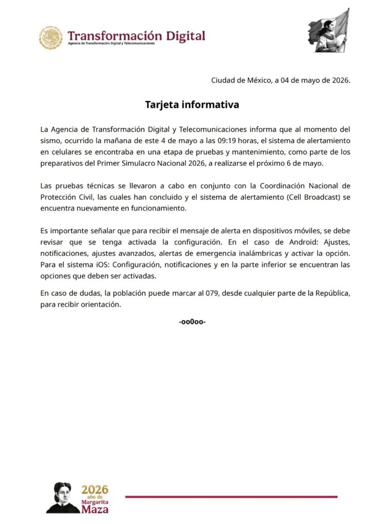 No sonó la alerta sísmica hoy 4 de mayo