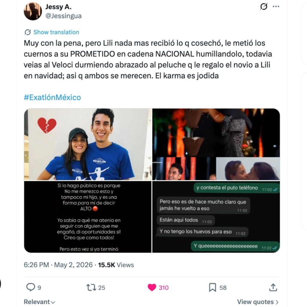 liliana infidelidad andres fierro karma