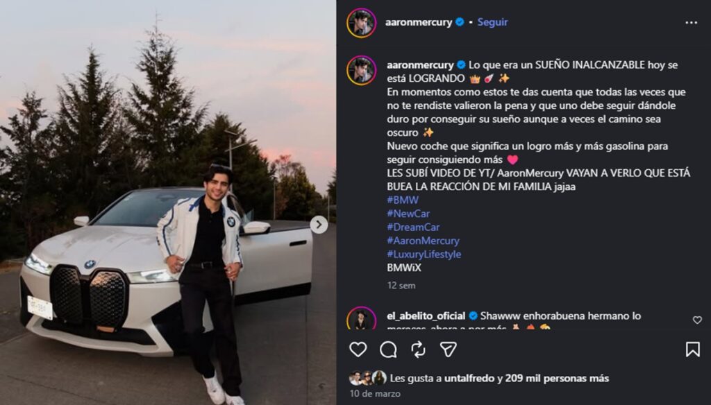 Aaron Mercury sufre fuerte accidente en su camioneta de lujo
