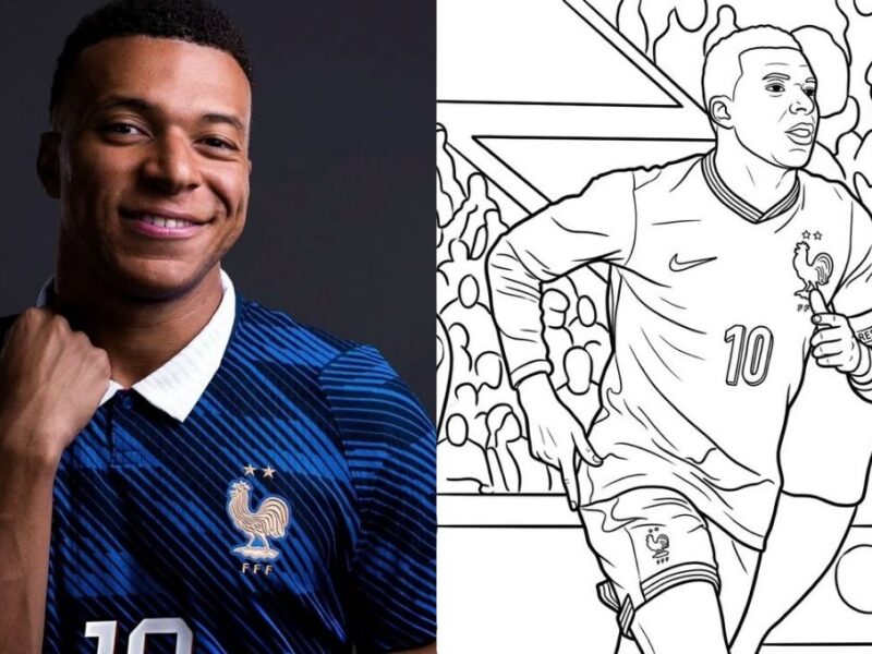 mejores dibujos de kylian mbappe para colorear