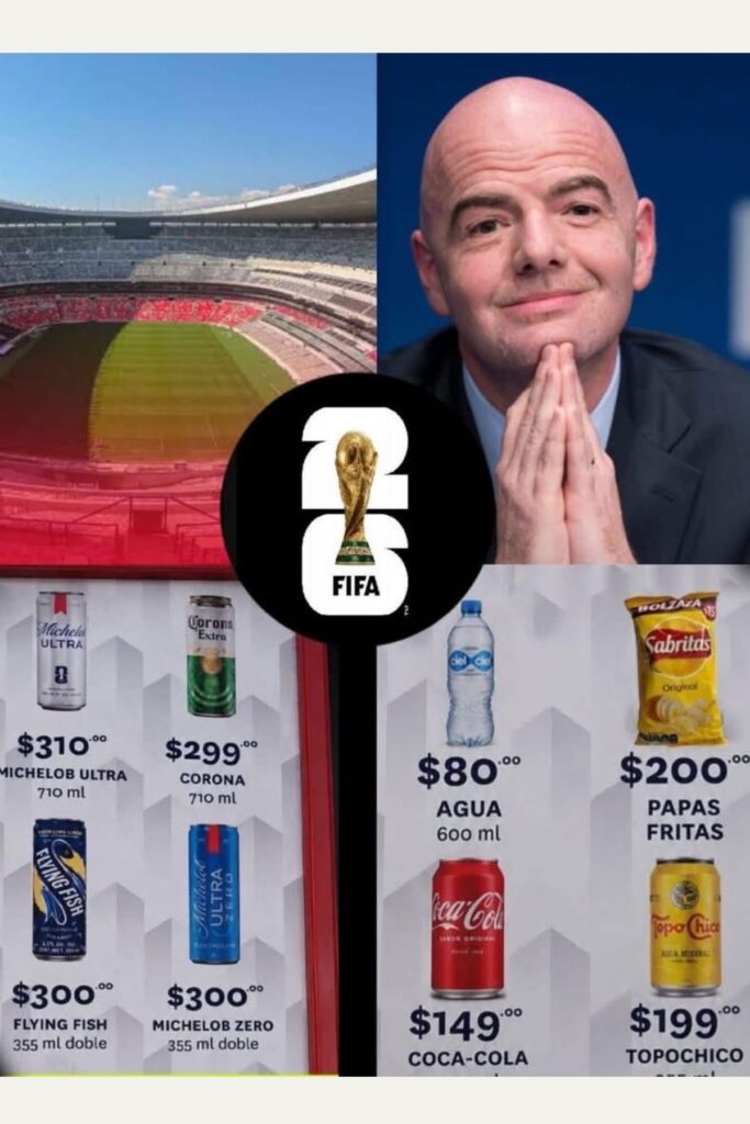precios bebidas y alimentos mundial 2026 estadio banorte