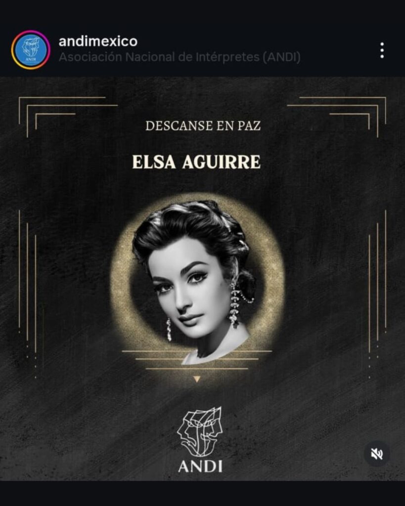 de que murio elsa aguirre la diva del cine de oro mexicano