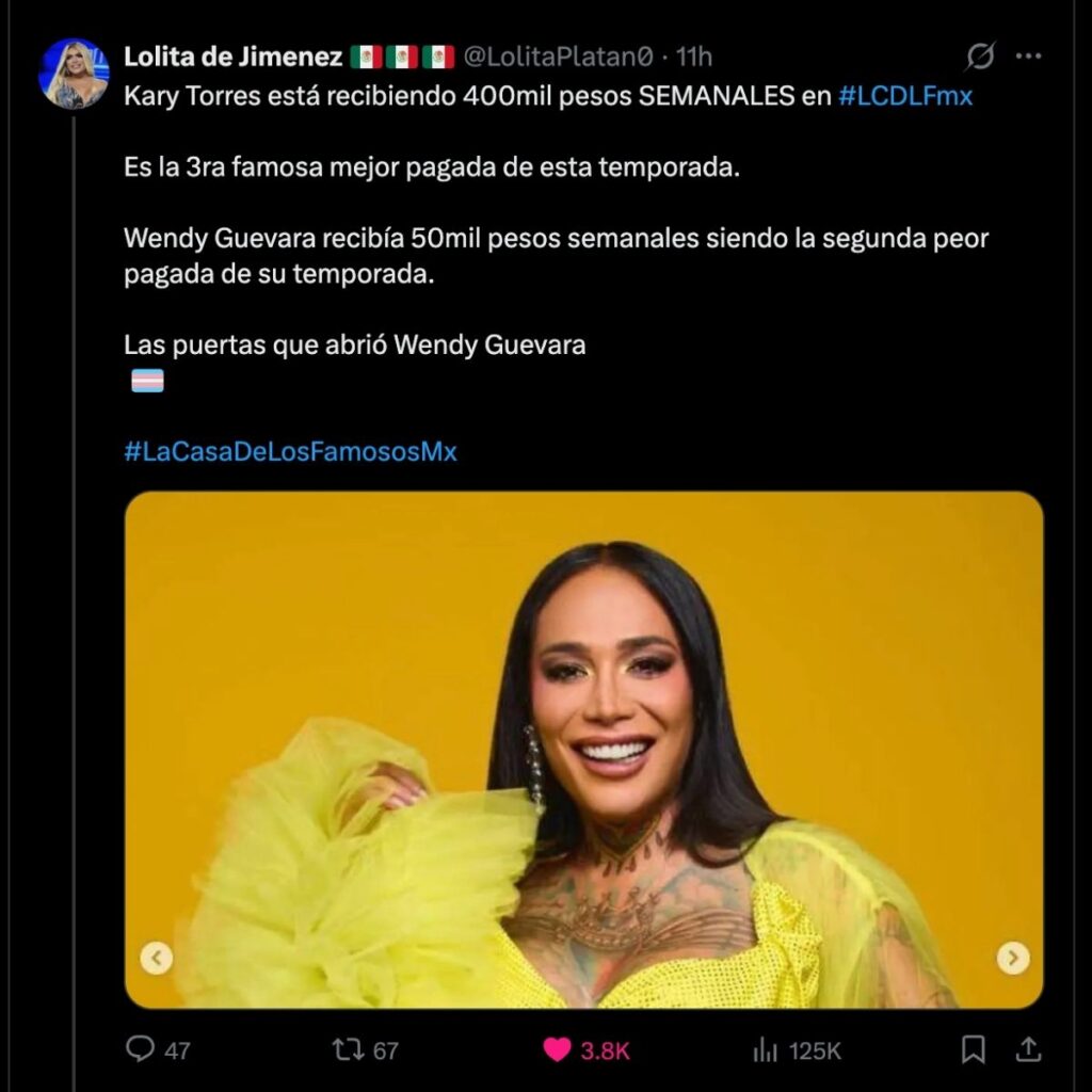 cuanto gana karina torres en la casa de los famosos mexico