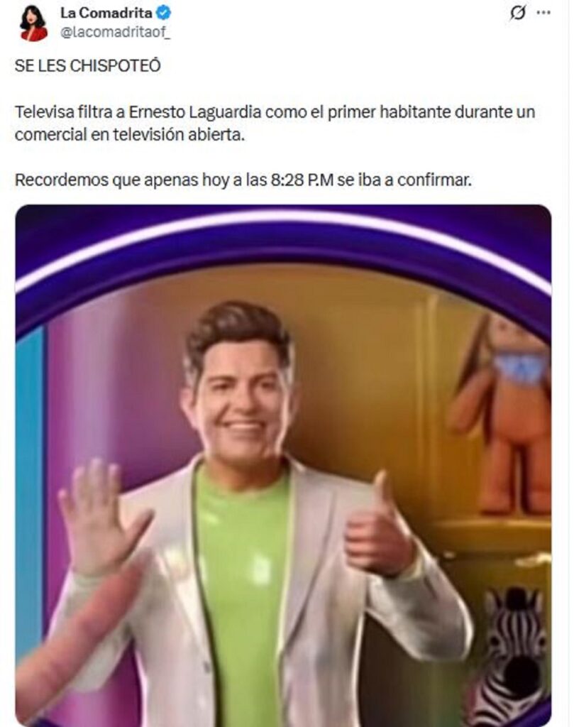 Filtran comercial de Ernesto Laguardia en La Casa de los Famosos México