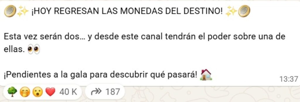 ¿Quién gana hoy la Moneda del Destino?