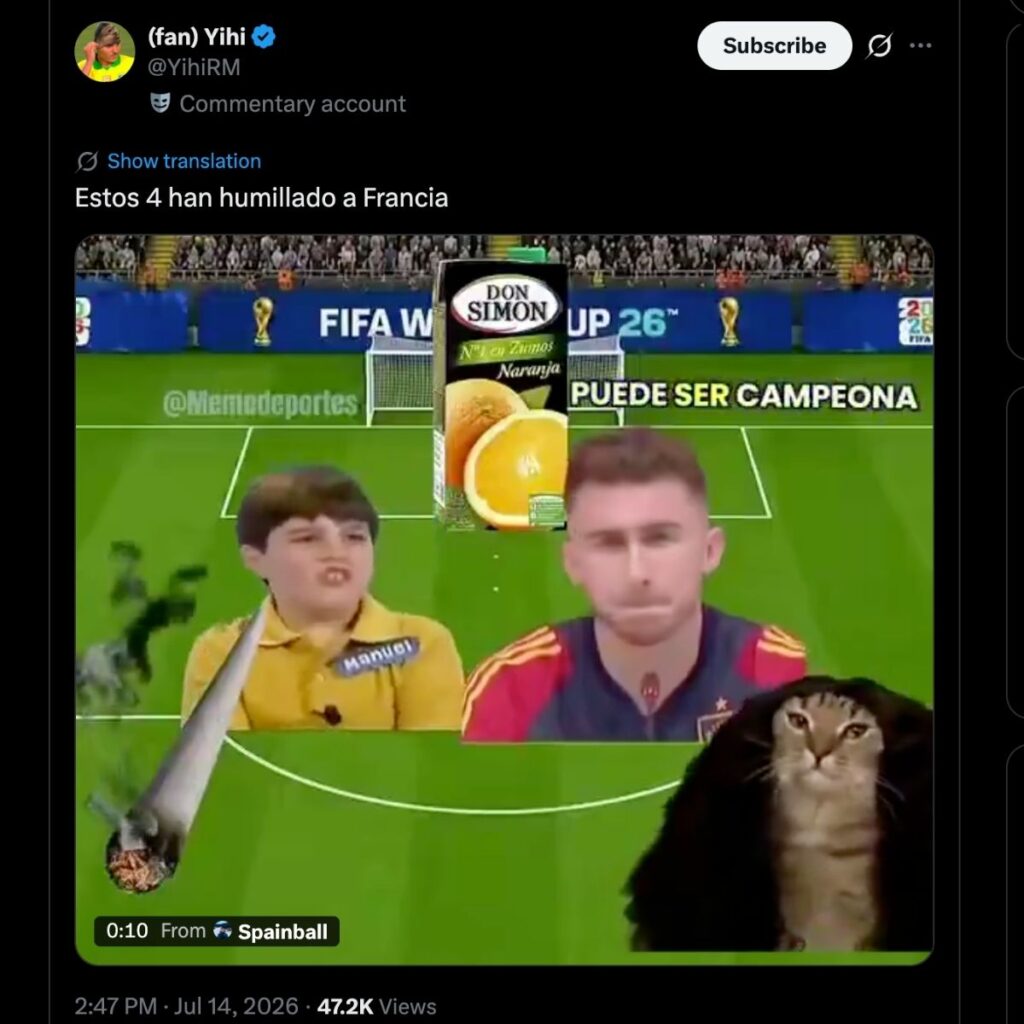 memes del francia vs españa mundial 2026