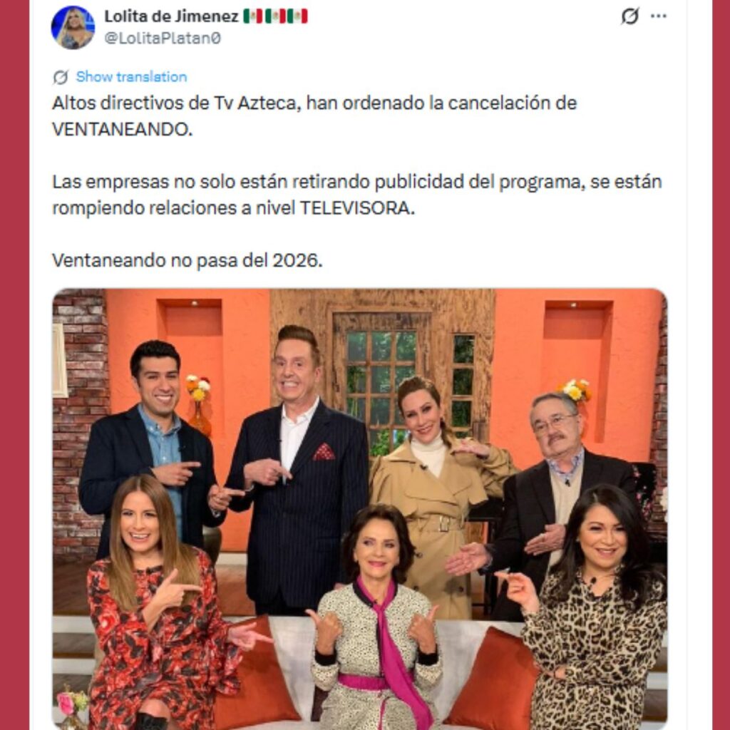 tv azteca habria ordenado cancelacion de ventaneando por polemica de pedro sola